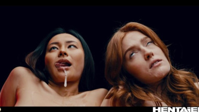 Real life hentai clip with impressive Jia Lissa and Rae Lil Black from Hentaied