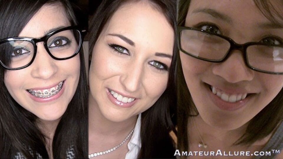 Amateur Allure featuring Angelina Chung and Alexis Grace's glasses blowjob scene